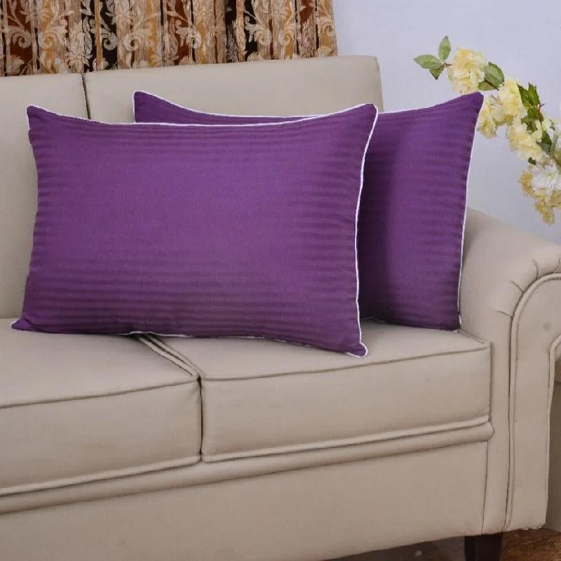 2 PCs Stripe Filled Pillows-Purple