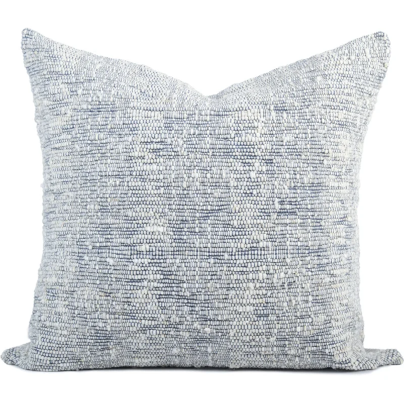 Blue Chunky Wool Pillow