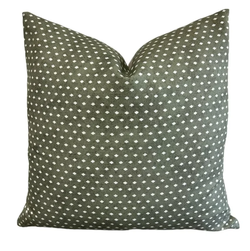 READY TO SHIP Designer Pillows Maresca Calico Dot in Willow