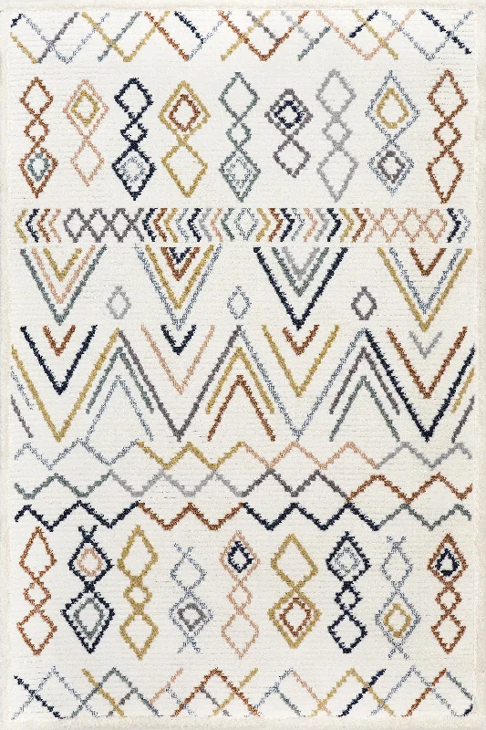 Adrianna Abstract Crosshatch Rug | Beige