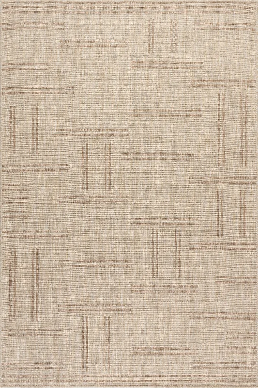 Anaya Perpendicular Lines Indoor/Outdoor Rug | Light Beige