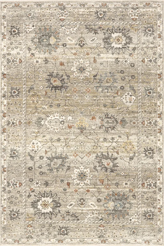 Arlene Lustered Botanical Rug | Grey