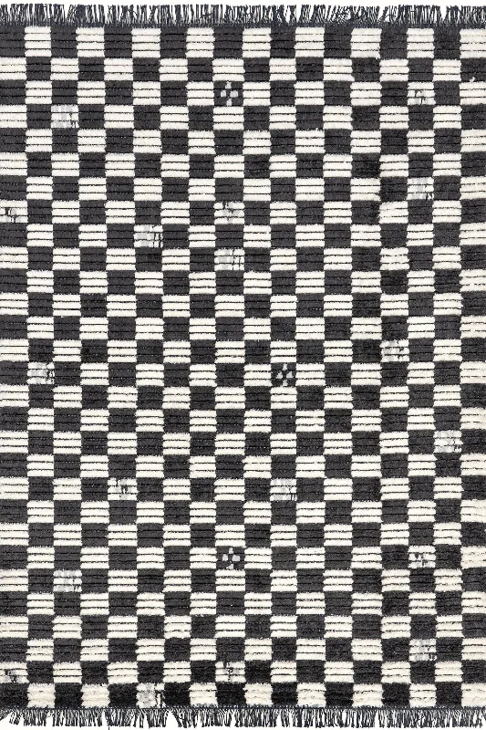 Armedia Modern Checkered Rug | Dark Grey