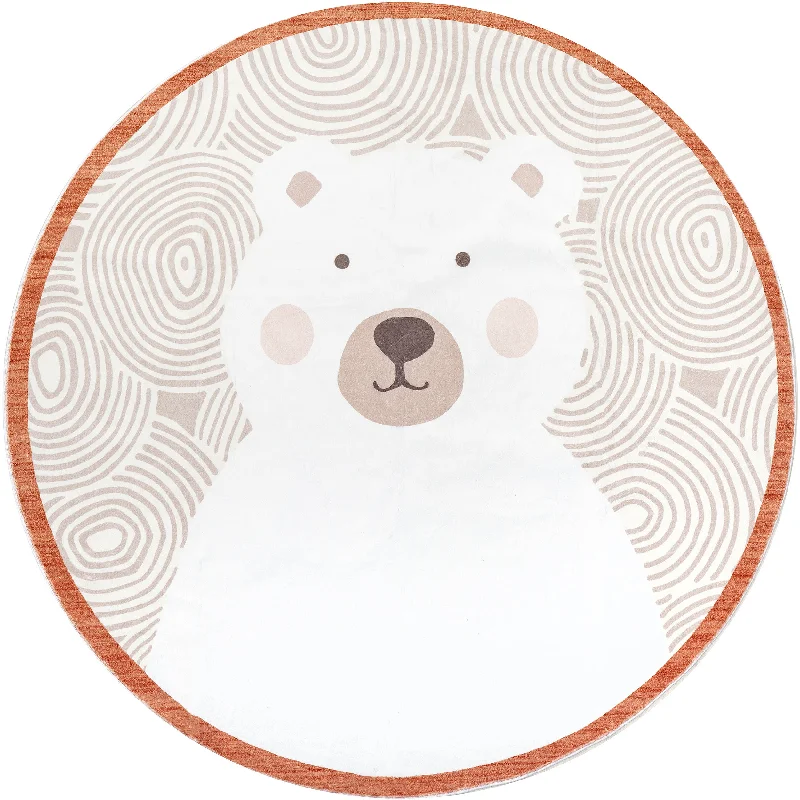 Aryn Bear Kids Washable Rug | Ivory