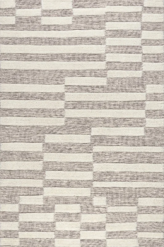 Baja Broken Stripe Rug | Ivory