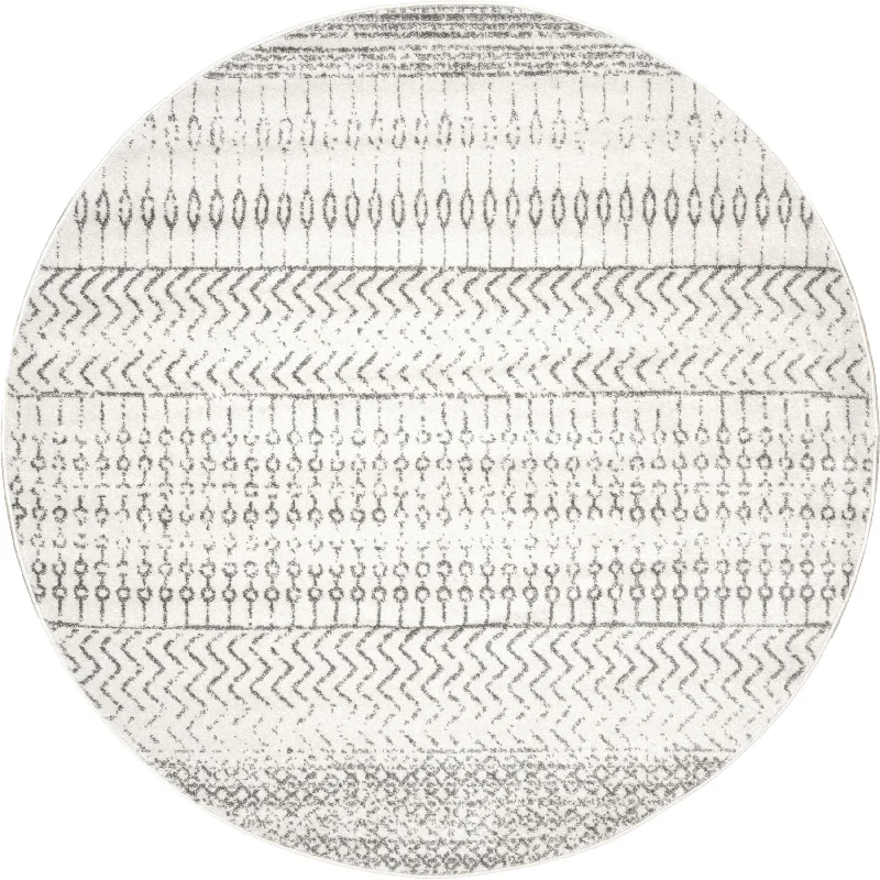 Banded Abacus And Stripes Rug | Grey