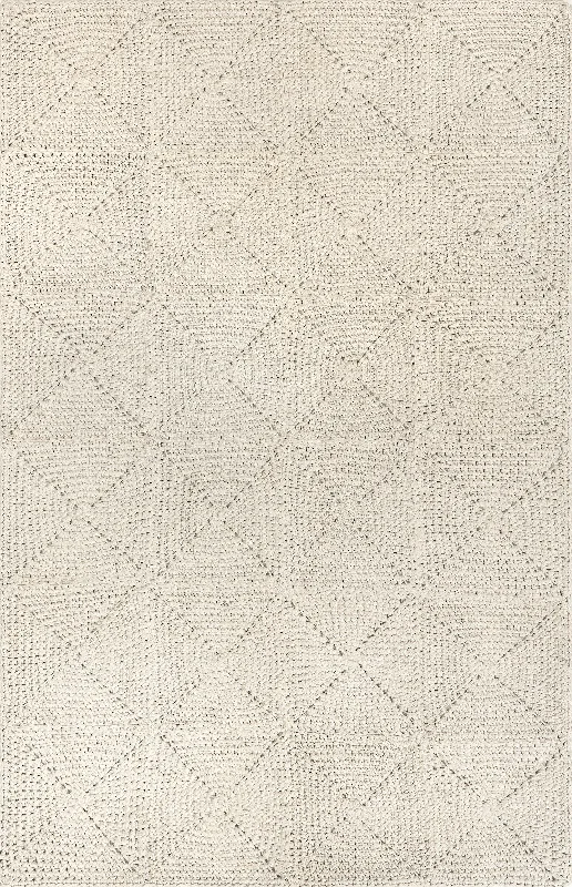 Bernice Cotton Tiled Rug | Ivory