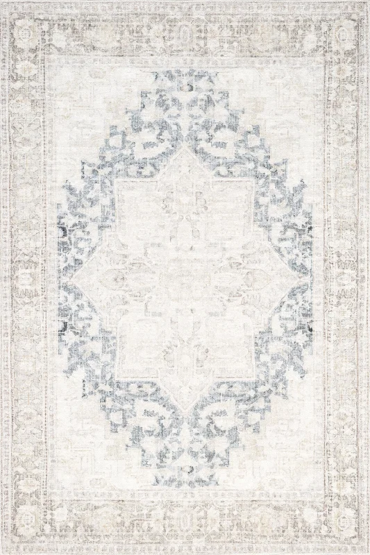 Bethany Medallion Washable Rug | Beige