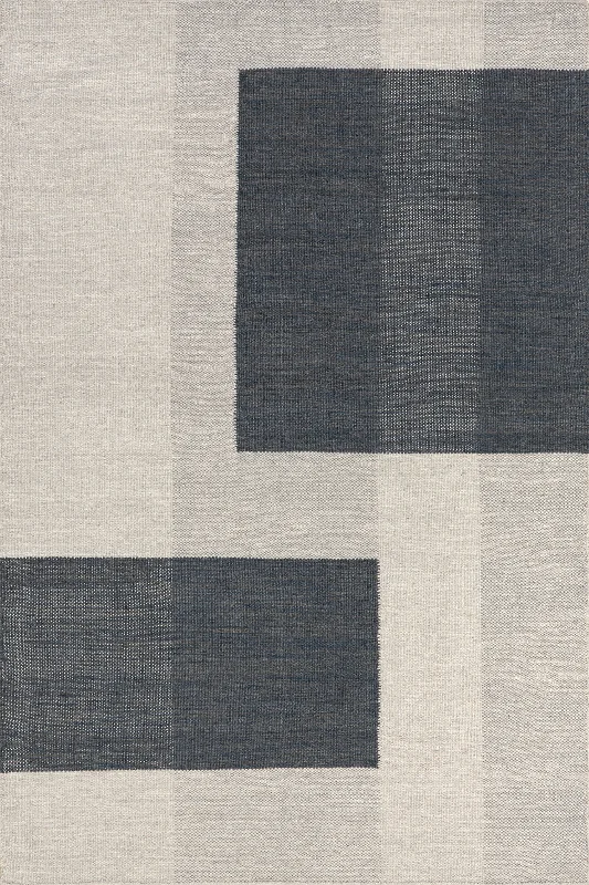 Blue Jay Colorblocked Wool Rug | Grey