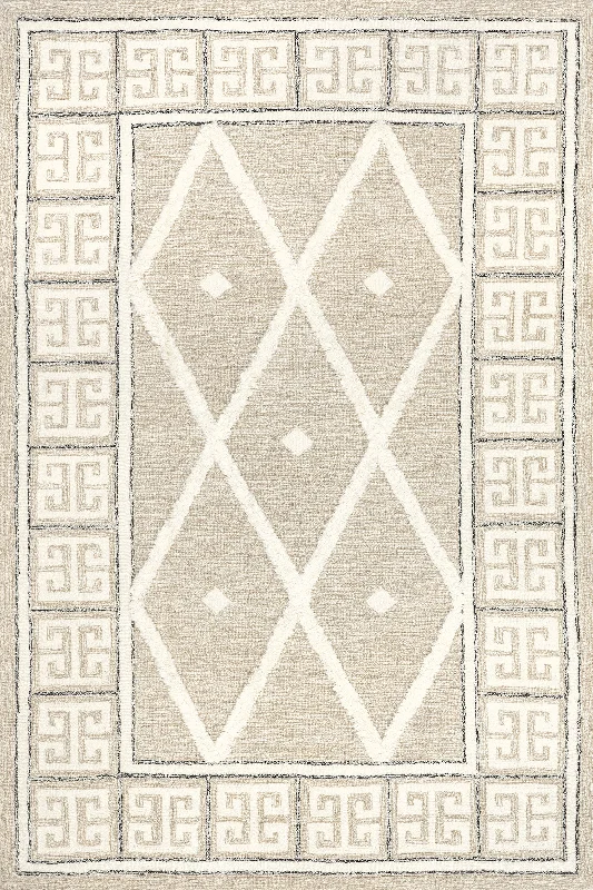 Brie Minimalism Tiled Rug | Beige