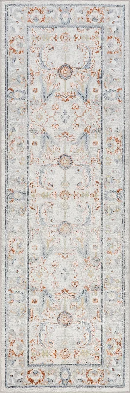 Brooklynn Floral Medallion Washable Rug | Rust