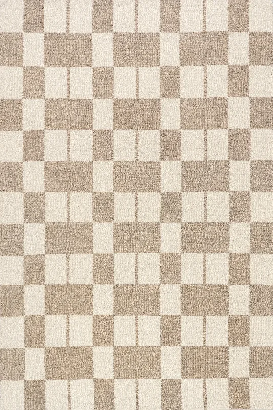 Caitlin Geometric Wool Rug | Beige