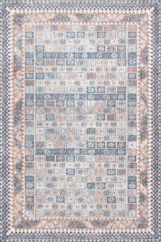 Carol Washable Tiled Rug | Beige