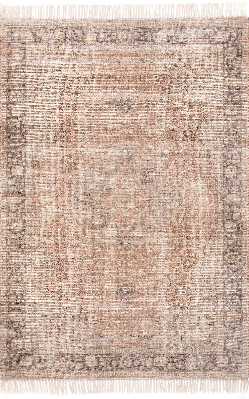 Cecilia Faded Tassel Rug | Peach