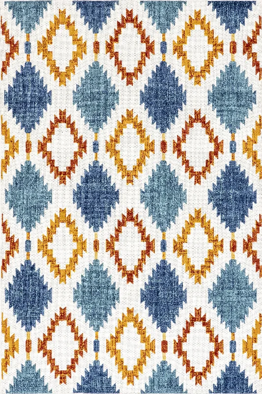 Delanie Trellis Indoor/Outdoor Rug | Blue Multicolor