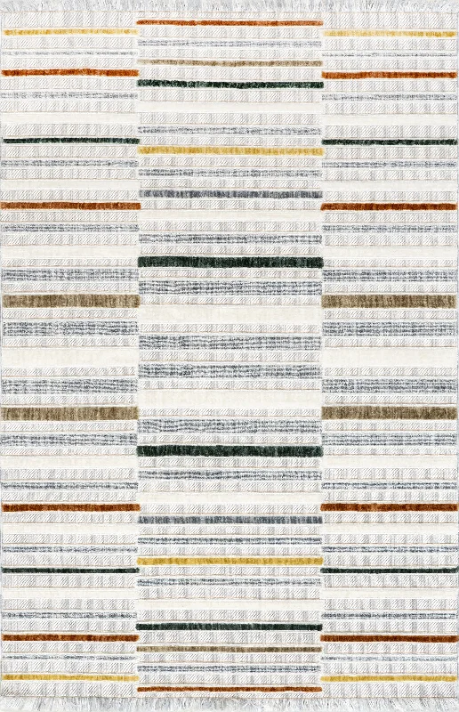 Fergie Iridescent Parallel Rug | Light Grey