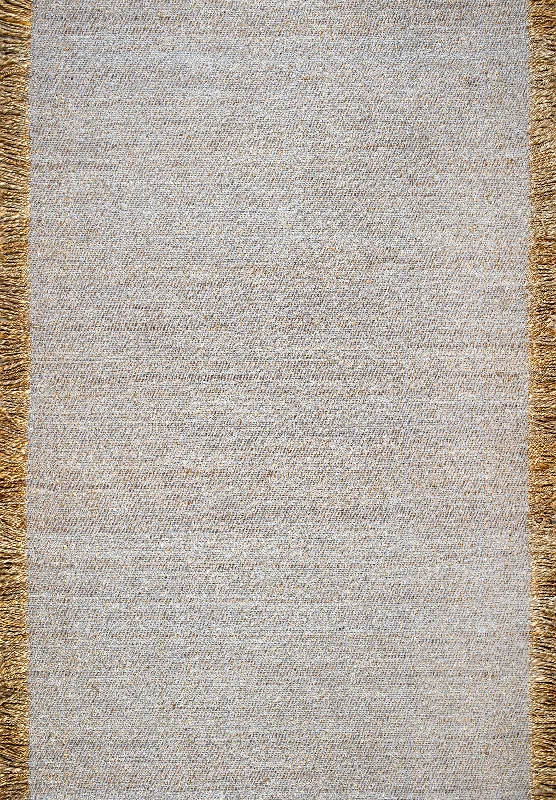 Flatweave Solid Tassel Rug | Grey