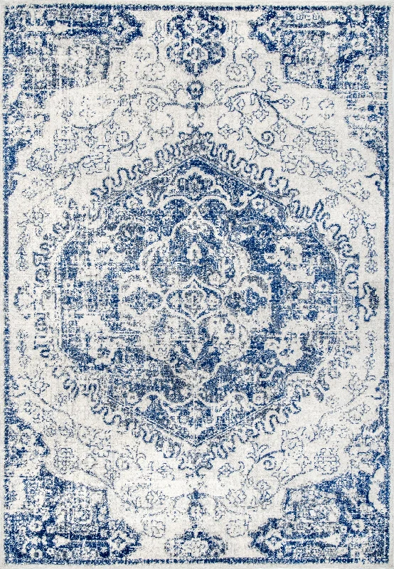 Frilly Corinthian Medallion Rug | Blue