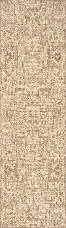 Gemstone Medallion Indoor/Outdoor Rug | Brown