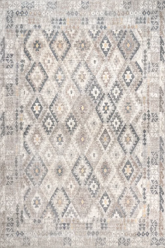 Gizelle Washable Aztec Rug | Beige