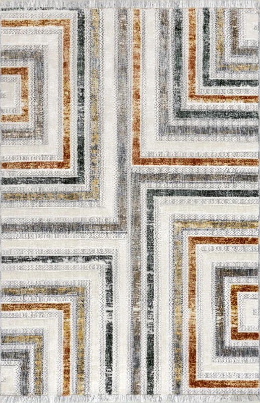 Haliza Iridescent Blocks Rug | Light Grey