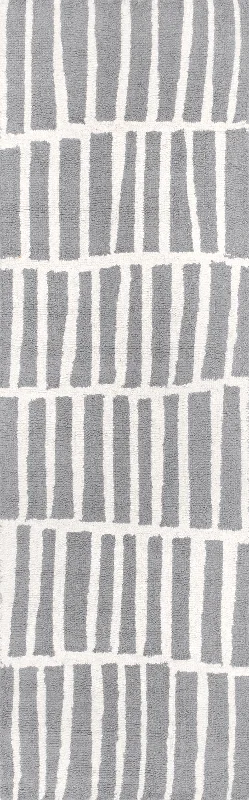 Irregular Parallel Bars Rug | Grey