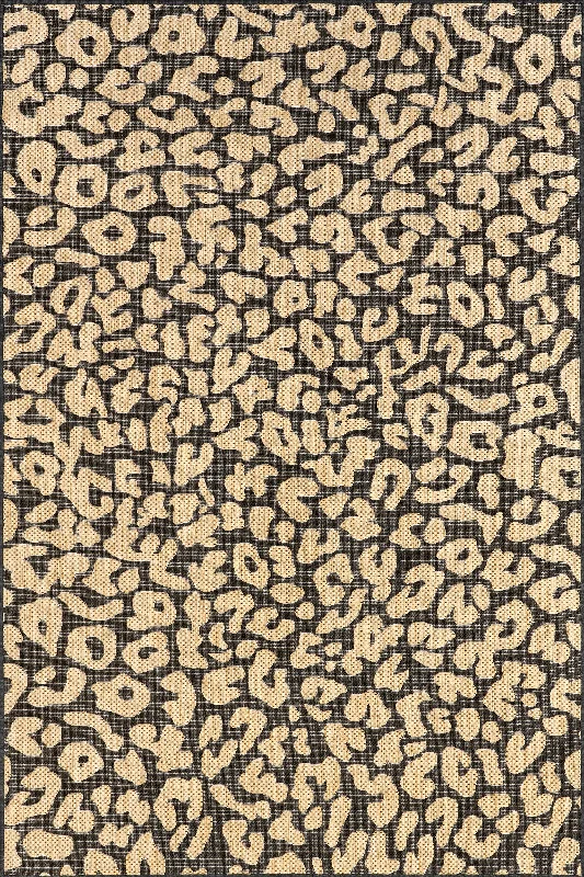 Jaelyn Leopard Spotted Indoor/Outdoor Rug | Dark Grey