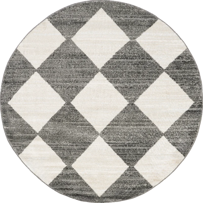 Kayla Checkerboard Tiled Rug | Grey