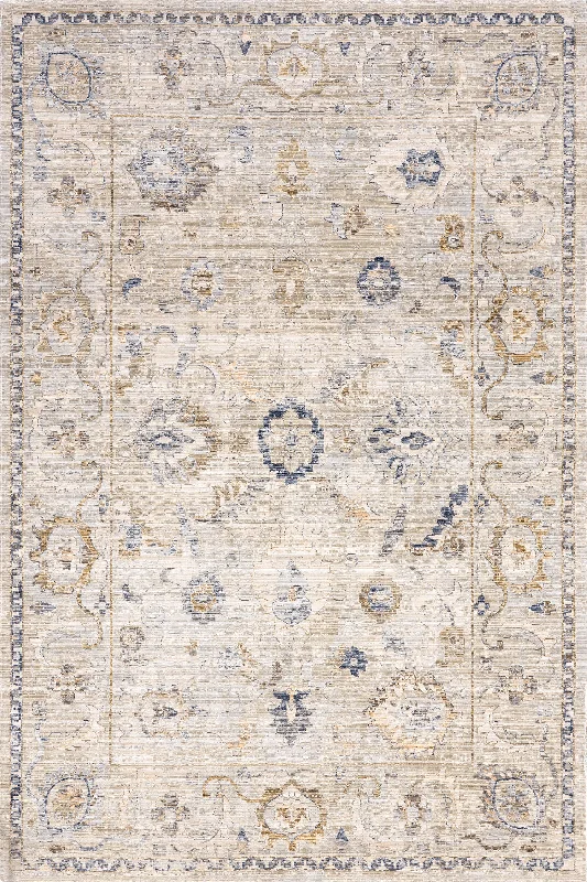 Lois Vintage Floral Indoor/Outdoor Washable Rug | Cream