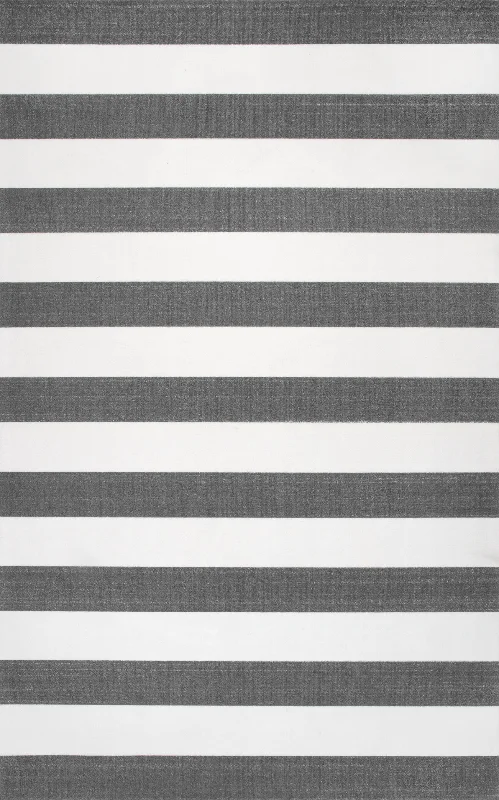 Magnolia Striped Indoor/Outdoor Rug | Grey