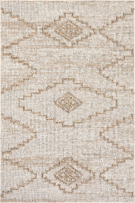 Marlee Textured Tribal Indoor/Outdoor Rug | Beige