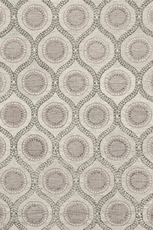 Medallion Hand Tufted Wool Rug | Grey