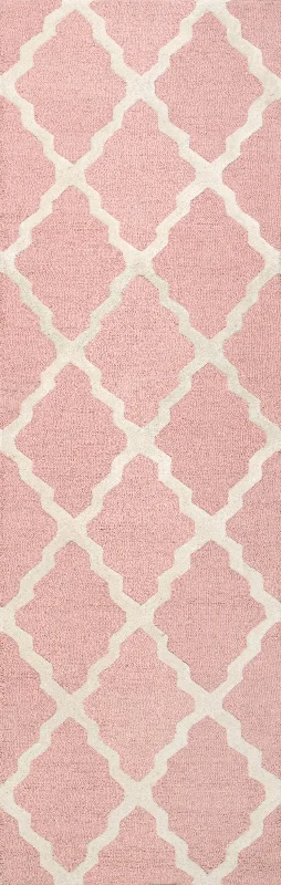 Moroccan Trellis Rug | Baby Pink