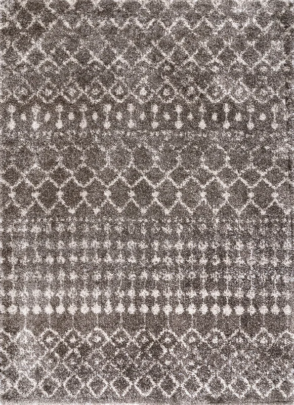 Moroccan Trellis Soft Shag Rug | Brown