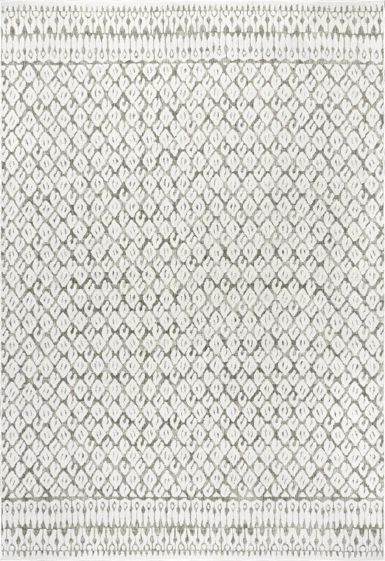 Myra Trellis Textured Indoor/Outdoor Rug | Grey