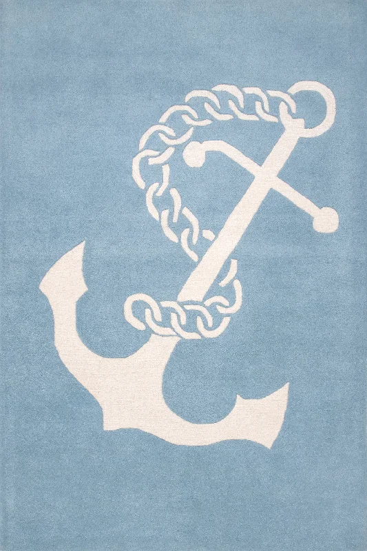 Nautical Anchor Rug | Baby Blue