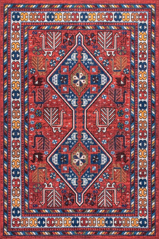 Phoenix Aztec Geometric Rug | Rust