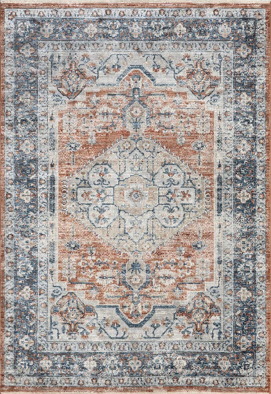 Plated Regal Medallion Rug | Rust