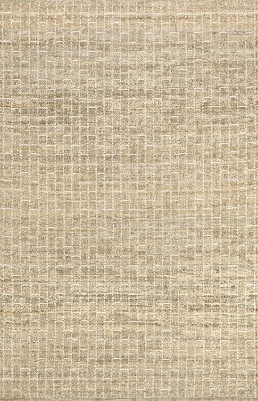 Ramy Jute and Cotton Brick Rug | Natural