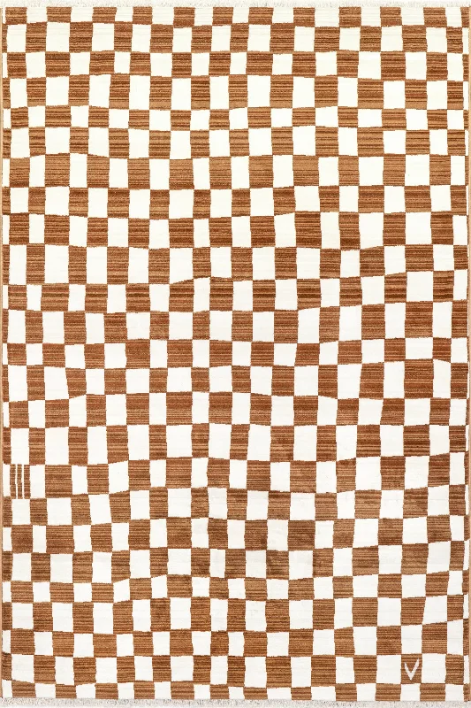 Rasali Checkered Box Rug | Orange