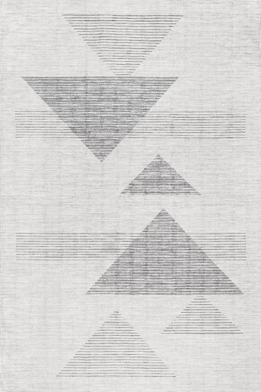 Rayna Washable Triangle Rug | Light Grey