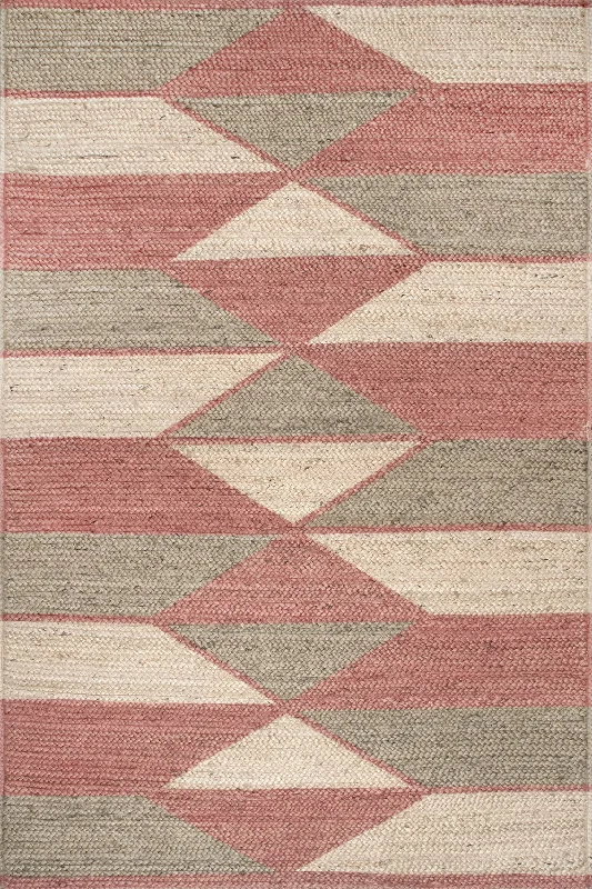 Rebecca Jute Geometric Rug | Rust