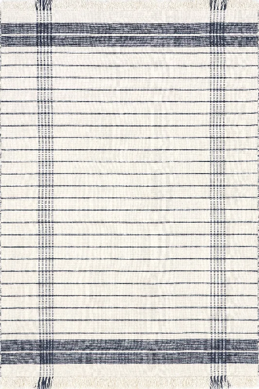 Rosalina Plaid Fringed Rug | Ivory