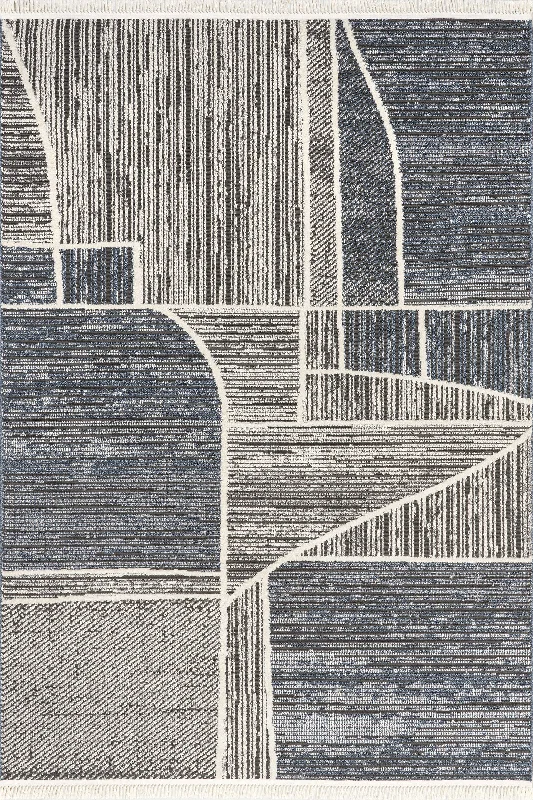 Roslyn Contemporary Figures Rug | Light Grey