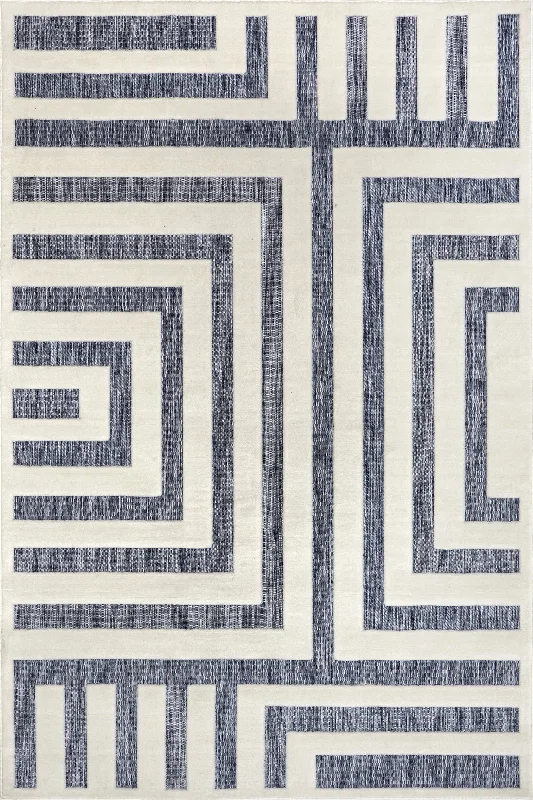 Shaina Indoor/Outdoor Stripes Rug | Blue Grey