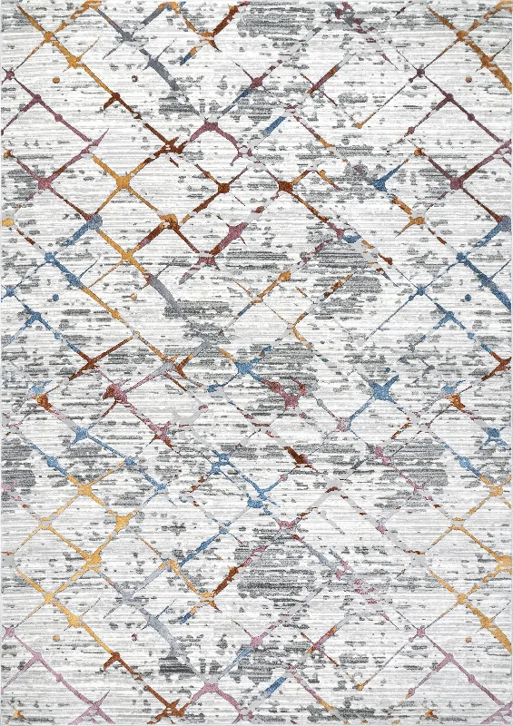 Striated Abstract Rug | Light Grey