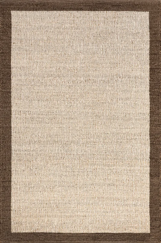 Suellen Bordered Handwoven Jute-Blend Rug | Brown