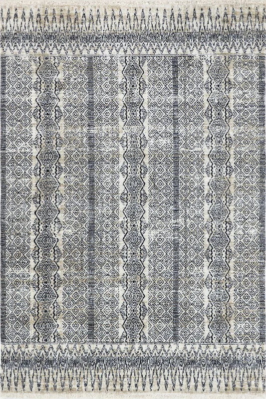 Tabitha Moroccan Banded Rug | Blue