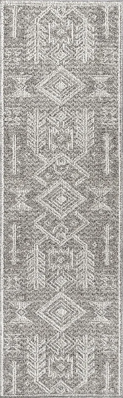 Yara Textured Symbolic Rug | Grey