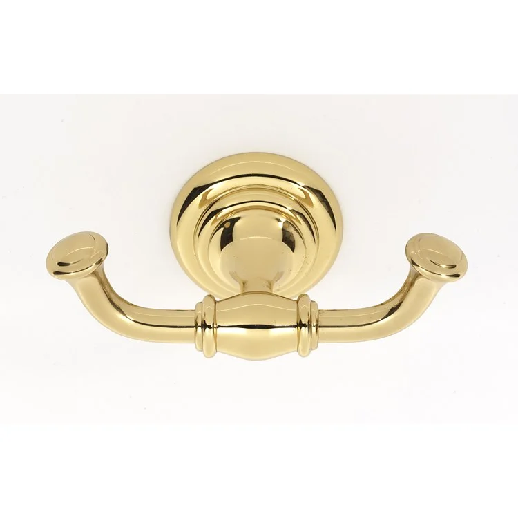 Robe Hook Charlie's Bath Double Unlacquered Brass 2 Inch 2-1/2 Inch Wall Mount Brass